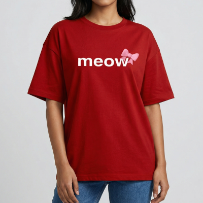 Drop shoulder T-shirt for Women (Red)